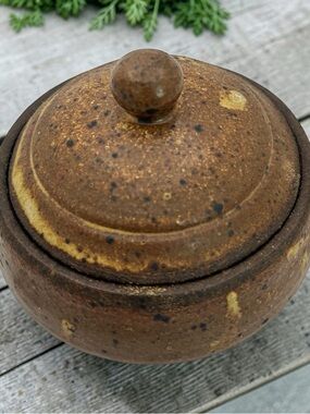 Studio Art Pottery Lidded Jar Signed K Suzuki Hand Thrown Stoneware MCM